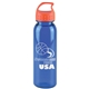 a transparent blue bottle & orange lid the outdoorsman - 24 oz tritan(tm) renew bottle with crest lid