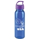 a transparent blue bottle & violet lid the outdoorsman - 24 oz tritan(tm) renew bottle with crest lid