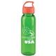 a transparent green bottle & orange lid the outdoorsman - 24 oz tritan(tm) renew bottle with crest lid