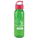a transparent green bottle & red lid the outdoorsman - 24 oz tritan(tm) renew bottle with crest lid