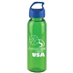 a transparent green bottle & royal blue lid the outdoorsman - 24 oz tritan(tm) renew bottle with crest lid
