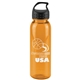 a transparent orange bottle & black lid the outdoorsman - 24 oz tritan(tm) renew bottle with crest lid