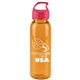 a transparent orange bottle & red lid the outdoorsman - 24 oz tritan(tm) renew bottle with crest lid