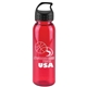 a transparent red bottle & black lid the outdoorsman - 24 oz tritan(tm) renew bottle with crest lid