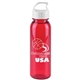 a transparent red bottle & white lid the outdoorsman - 24 oz tritan(tm) renew bottle with crest lid