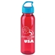a transparent red bottle & cyan lid the outdoorsman - 24 oz tritan(tm) renew bottle with crest lid