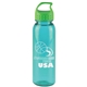 a transparent teal bottle & lime green lid the outdoorsman - 24 oz tritan(tm) renew bottle with crest lid