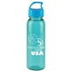 a transparent teal bottle & cyan lid the outdoorsman - 24 oz tritan(tm) renew bottle with crest lid