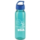 a transparent teal bottle & royal blue lid the outdoorsman - 24 oz tritan(tm) renew bottle with crest lid