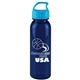 a transparent navy blue bottle & cyan lid the outdoorsman - 24 oz tritan(tm) renew bottle with crest lid