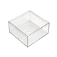 aerial view a clear 4 x 4 x 2 clear plastic box, image 1 of 4