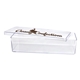 aerial view a clear 9.5 l x 3.5 w x 2.25 h clear plastic box, image 1 of 4
