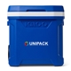 aerial view a white-majestic blue igloo(r) profile ii 60 qt roller cooler, image 1 of 22