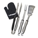 aerial view a black cuisinart outdoors(r) 4- piece grill tool set, image 1 of 4