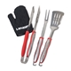 aerial view a red cuisinart outdoors(r) 4- piece grill tool set, image 1 of 3