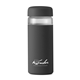 aerial view a charcoal wp wide mouth glass bottle 16 oz, image 1 of 6