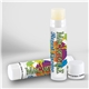 aerial view a natural/unflavored promotional lip balm with natural beeswax formula, image 1 of 4
