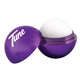 a metallic purple lip balm & white crinkle paper chap balm ornament set