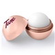 a metallic rose gold lip balm & white crinkle paper chap balm ornament set