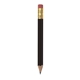 aerial view a black hex golf pencil with eraser in custom colors, image 1 of 2