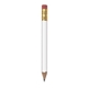 aerial view a white hex golf pencil with eraser in custom colors, image 1 of 2
