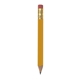aerial view a dark yellow hex golf pencil with eraser in custom colors, image 1 of 2