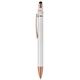 aerial view a white orbit spinner metal stylus pen, image 1 of 3
