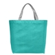 aerial view a teal 320 julian rpet recycled non - woven shopping tote bag, image 1 of 2