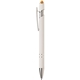 aerial view a yellow 123 ellipse softy white barrel metal stylus pen, image 1 of 2