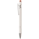 aerial view a orange 7417 ellipse softy white barrel metal stylus pen, image 1 of 2