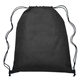 aerial view a black gateway non - woven drawstring backpack, image 1 of 2