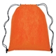aerial view a orange gateway non - woven drawstring backpack, image 1 of 2