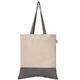 aerial view a black quebec - 5 oz two - tone recycled cotton tote, image 1 of 2