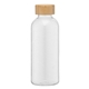 aerial view a clear strom - 22 oz rpet water bottle with bamboo lid, image 1 of 3