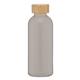 aerial view a translucent smoke 447 strom - 22 oz rpet water bottle with bamboo lid, image 1 of 3