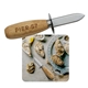 a silver/wood seafood shellfish shucking knife