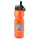 a transparent orange bottle & gray with black spout lid champion - 28 oz transparent bottle with ring straw lid and digital imprint