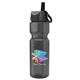 a smoke bottle & gray with black spout lid champion - 28 oz transparent bottle with ring straw lid and digital imprint