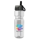a clear bottle & gray with black spout lid champion - 28 oz transparent bottle with ring straw lid and digital imprint