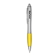 a yellow comfort grip rubber grip pen