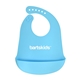 a blue silicone waterproof baby bib