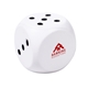 aerial view a white prime line dice shape stress ball, image 1 of 3