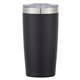 aerial view a black with silver accent/clear translucent lid 20 oz two - tone himalayan recycled tumbler, image 1 of 7