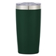 aerial view a dark green with silver accent/clear translucent lid 20 oz two - tone himalayan recycled tumbler, image 1 of 6