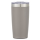 aerial view a gray with silver accent/clear translucent lid 20 oz two - tone himalayan recycled tumbler, image 1 of 6