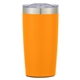 aerial view a orange with silver accent/clear translucent lid 20 oz two - tone himalayan recycled tumbler, image 1 of 6
