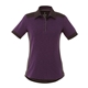 aerial view a dark plum/black smoke (585) womens laramie short sleeve polo, image 1 of 2