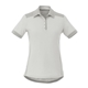 aerial view a grey mist/fossil (925) womens laramie short sleeve polo, image 1 of 2