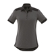 aerial view a charcoal/black smoke (990) womens laramie short sleeve polo, image 1 of 2