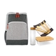 aerial view a red bay cooler backpack glass lunch set, image 1 of 2